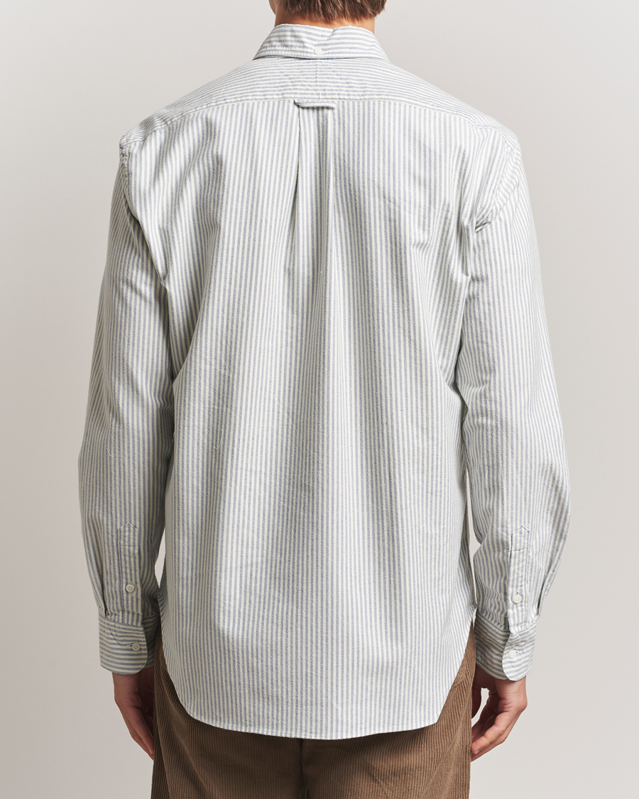 Herr | Skjortor | Gitman Vintage | Brushed Oxford Button Down Shirt Blue Stripe