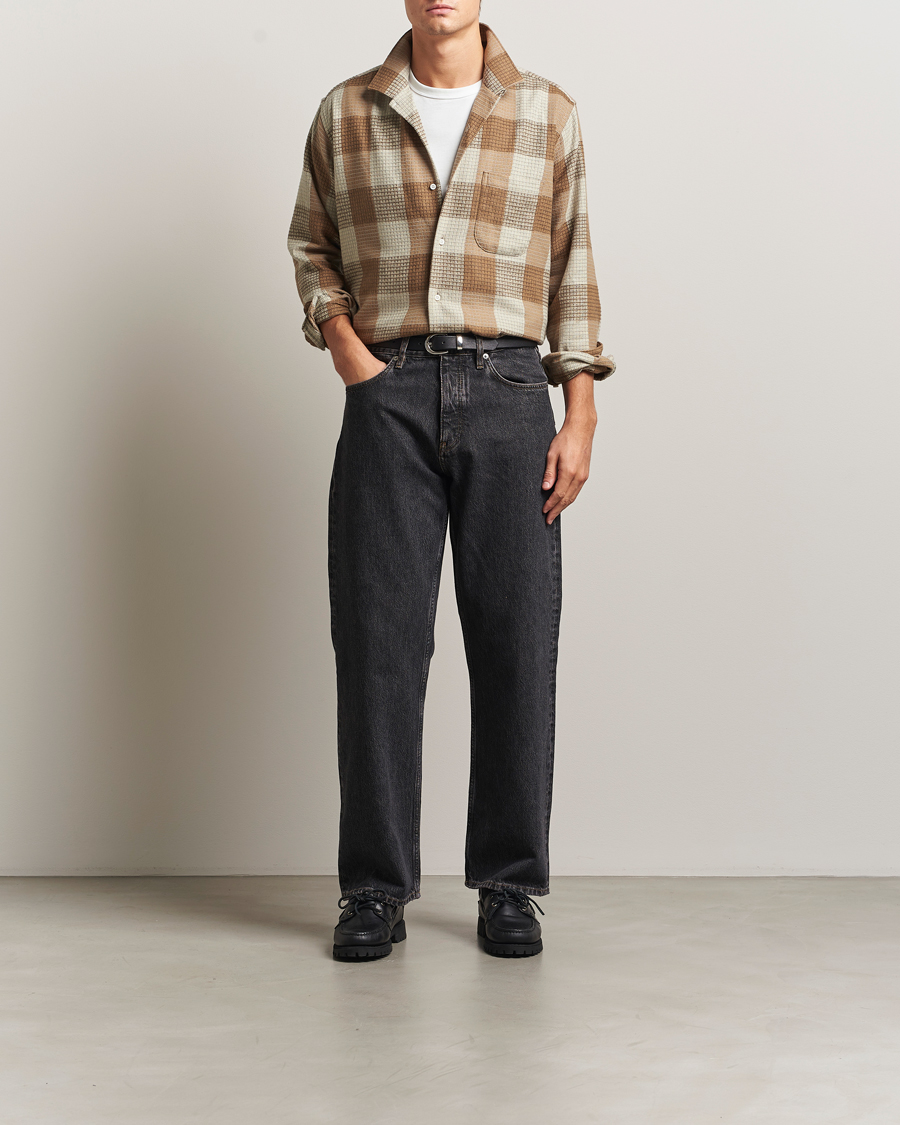 Herr | Skjortor | Gitman Vintage | Brushed Waffle Camp Shirt Brown Check