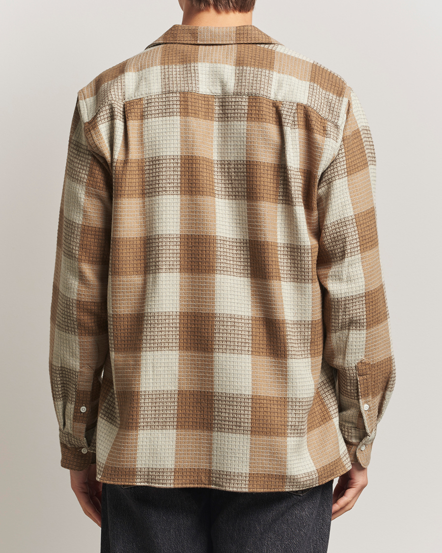 Herr | Skjortor | Gitman Vintage | Brushed Waffle Camp Shirt Brown Check