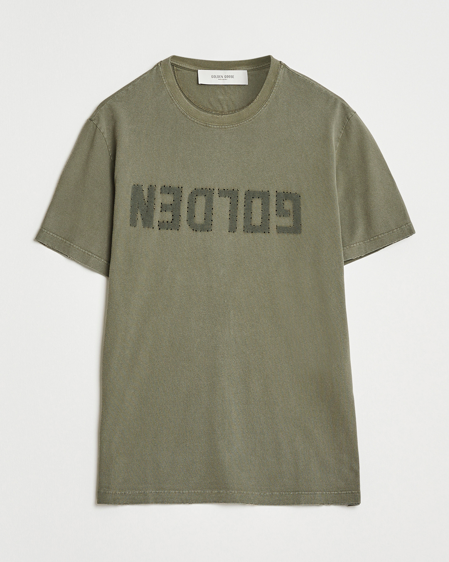 Herr | T-Shirts | Golden Goose | Cotton Logo T-Shirt Dusty Olive