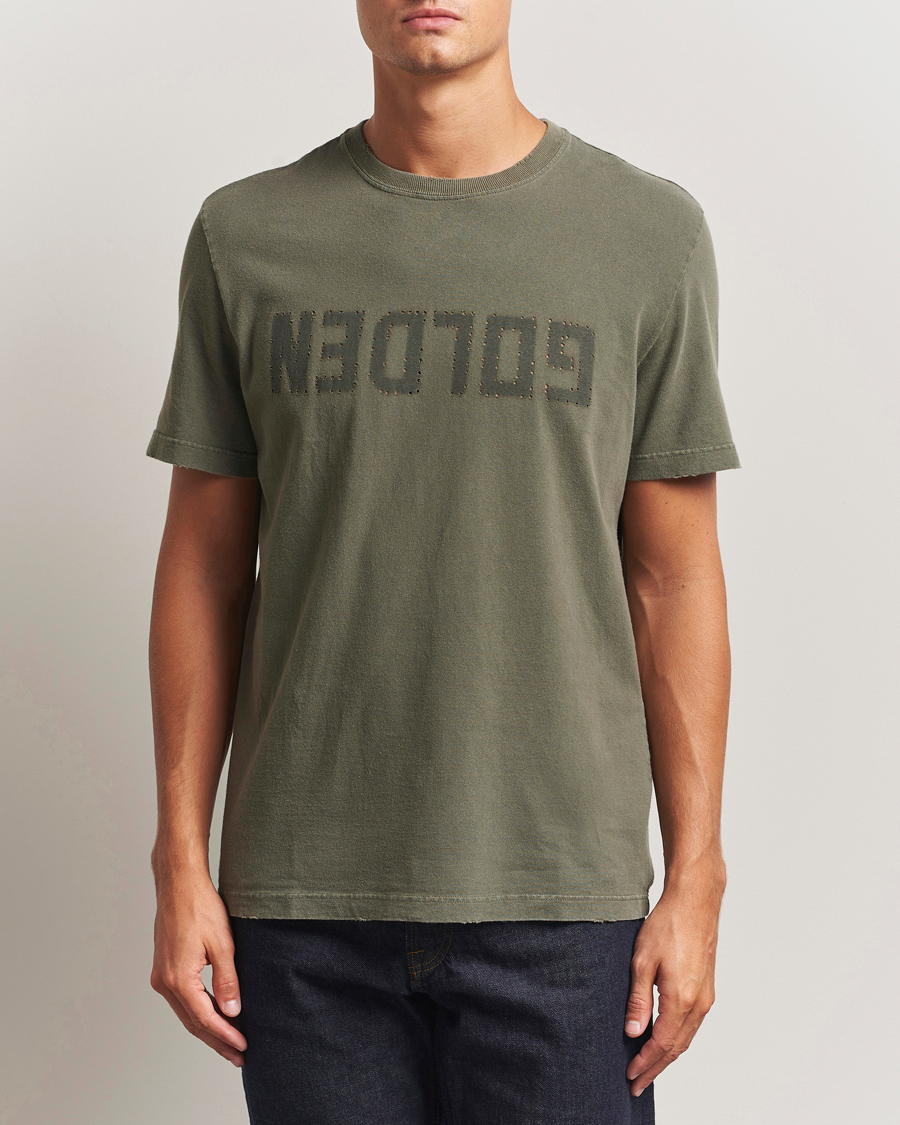 Herr | T-Shirts | Golden Goose | Cotton Logo T-Shirt Dusty Olive