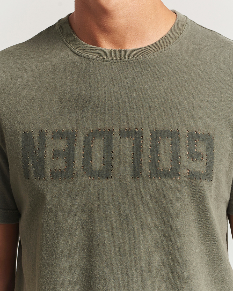 Herr | T-Shirts | Golden Goose | Cotton Logo T-Shirt Dusty Olive