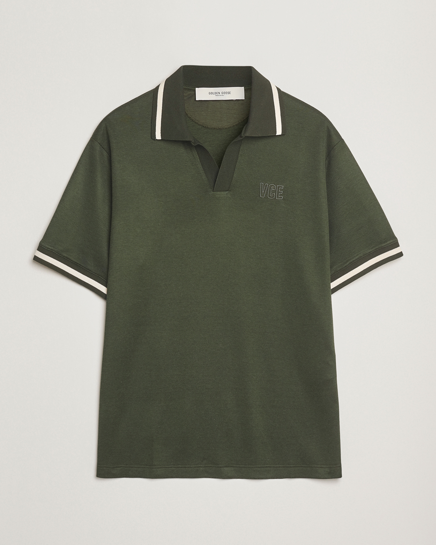 Herr | Pikéer | Golden Goose | Micro Piquet Knit Polo Grape Leaf