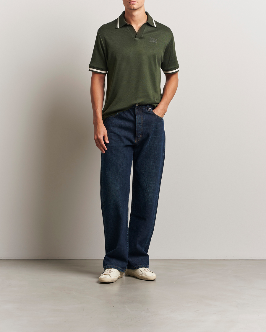 Herr | Pikéer | Golden Goose | Micro Piquet Knit Polo Grape Leaf
