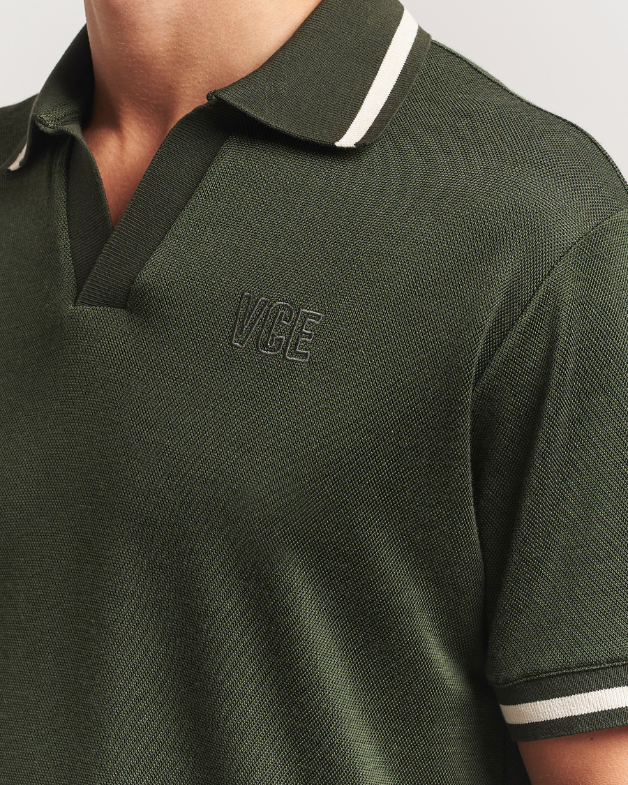 Herr | Pikéer | Golden Goose | Micro Piquet Knit Polo Grape Leaf