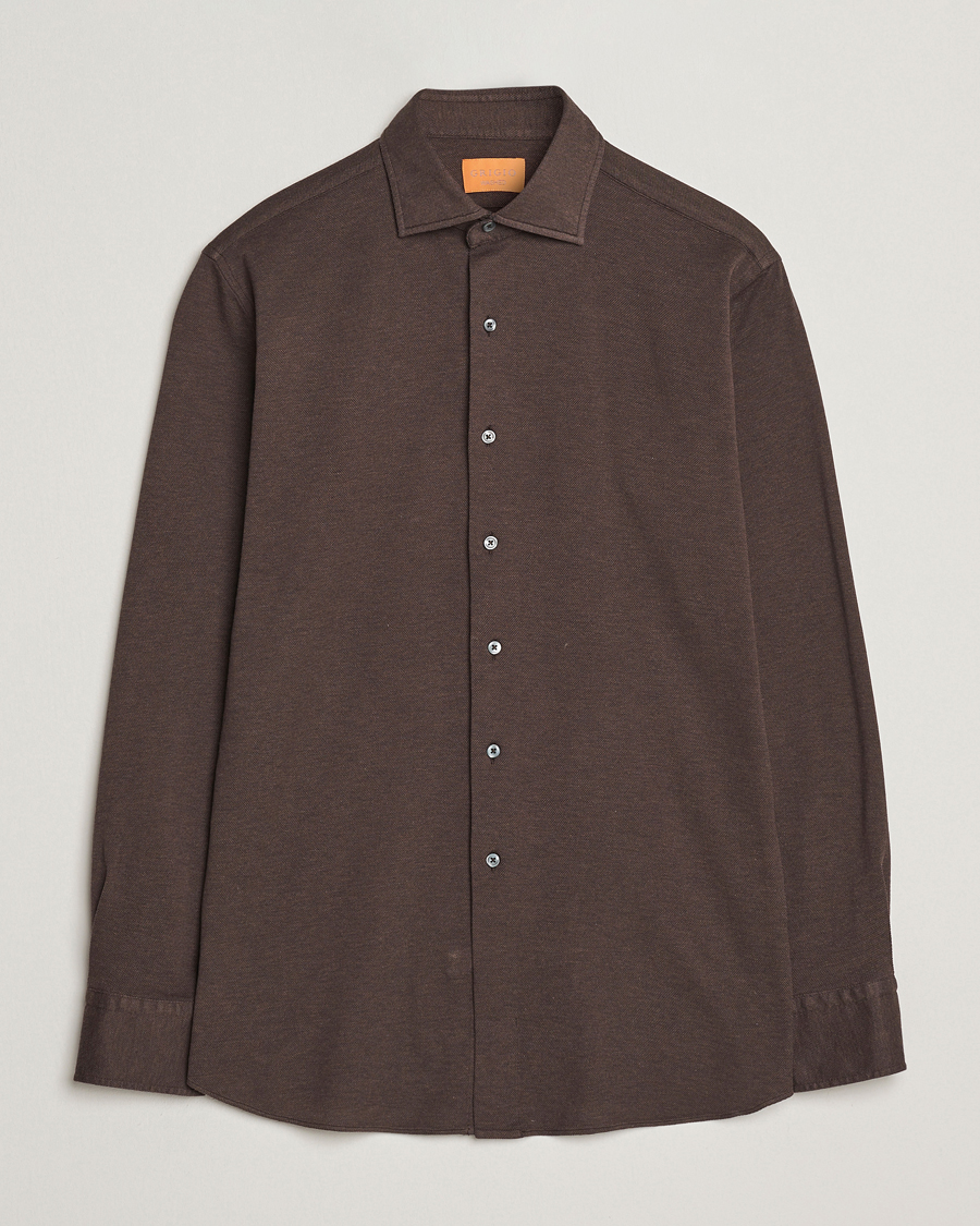 Herr | Skjortor | Grigio | Cotton Jersey Shirt Dark Brown
