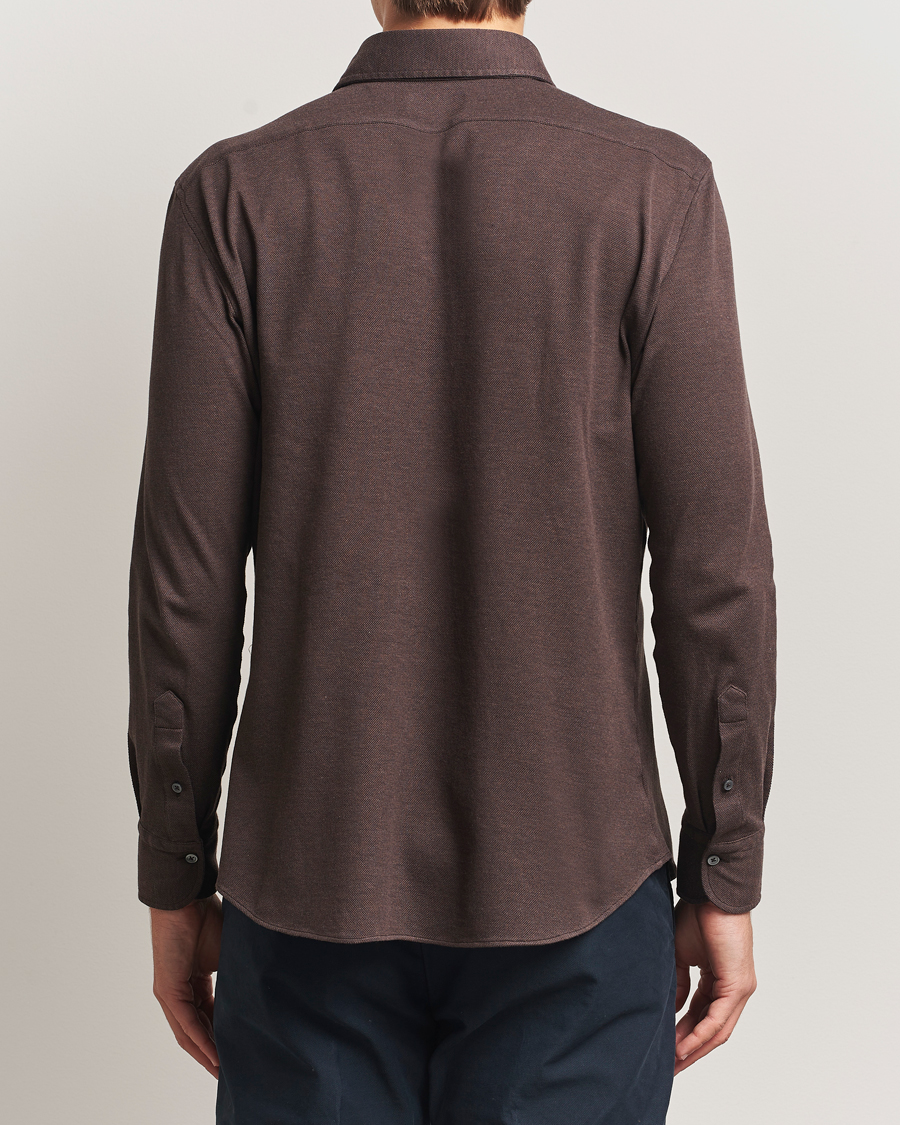 Herr | Skjortor | Grigio | Cotton Jersey Shirt Dark Brown