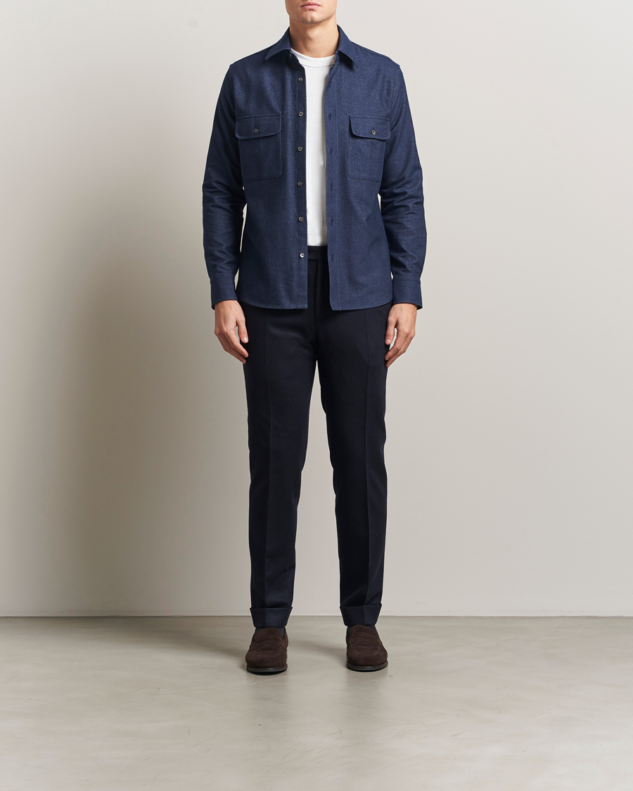 Herr | Skjortor | Grigio | Heavy Twill Overshirt Navy