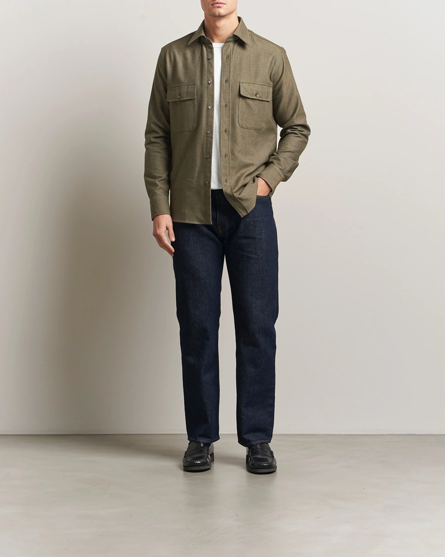 Herr | Skjortor | Grigio | Heavy Twill Overshirt Military