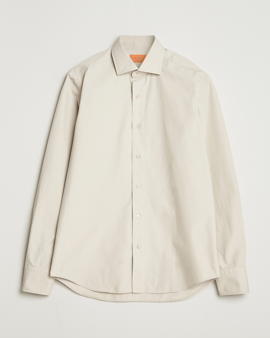 Herr | Skjortor | Grigio | Cotton Twill Shirt Beige