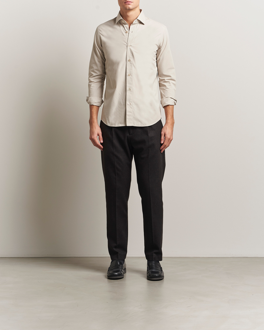 Herr | Skjortor | Grigio | Cotton Twill Shirt Beige
