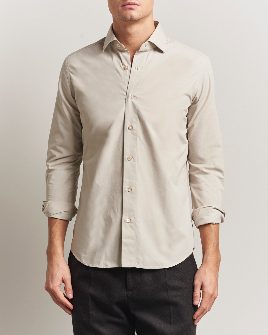 Herr | Skjortor | Grigio | Cotton Twill Shirt Beige