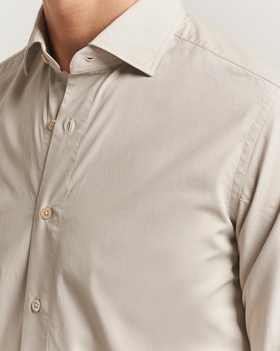 Herr | Skjortor | Grigio | Cotton Twill Shirt Beige