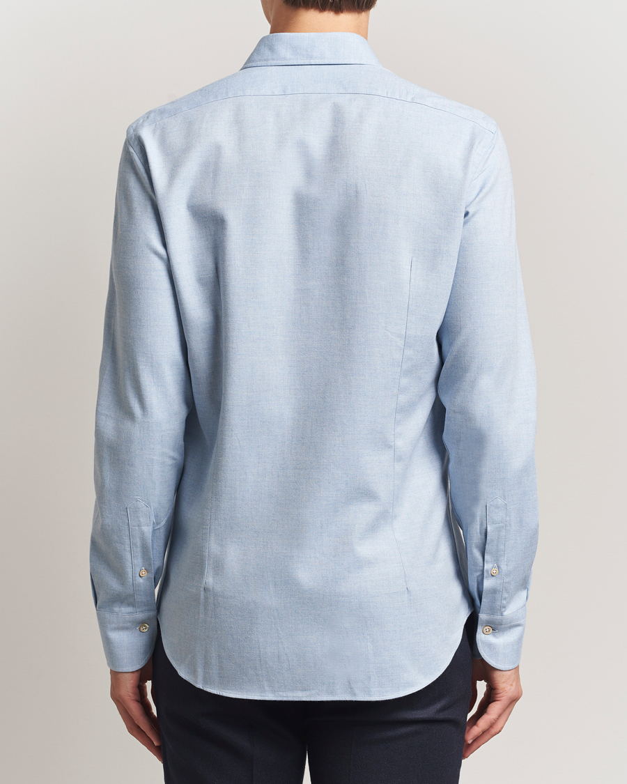Herr | Skjortor | Grigio | Washed Flannel Shirt Light Blue