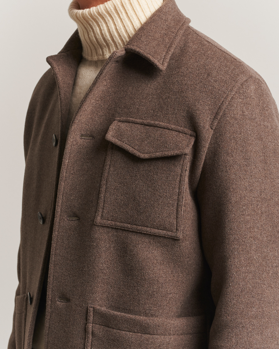 Herr | Jackor | Herno | Soft Wool Field Jacket Beige