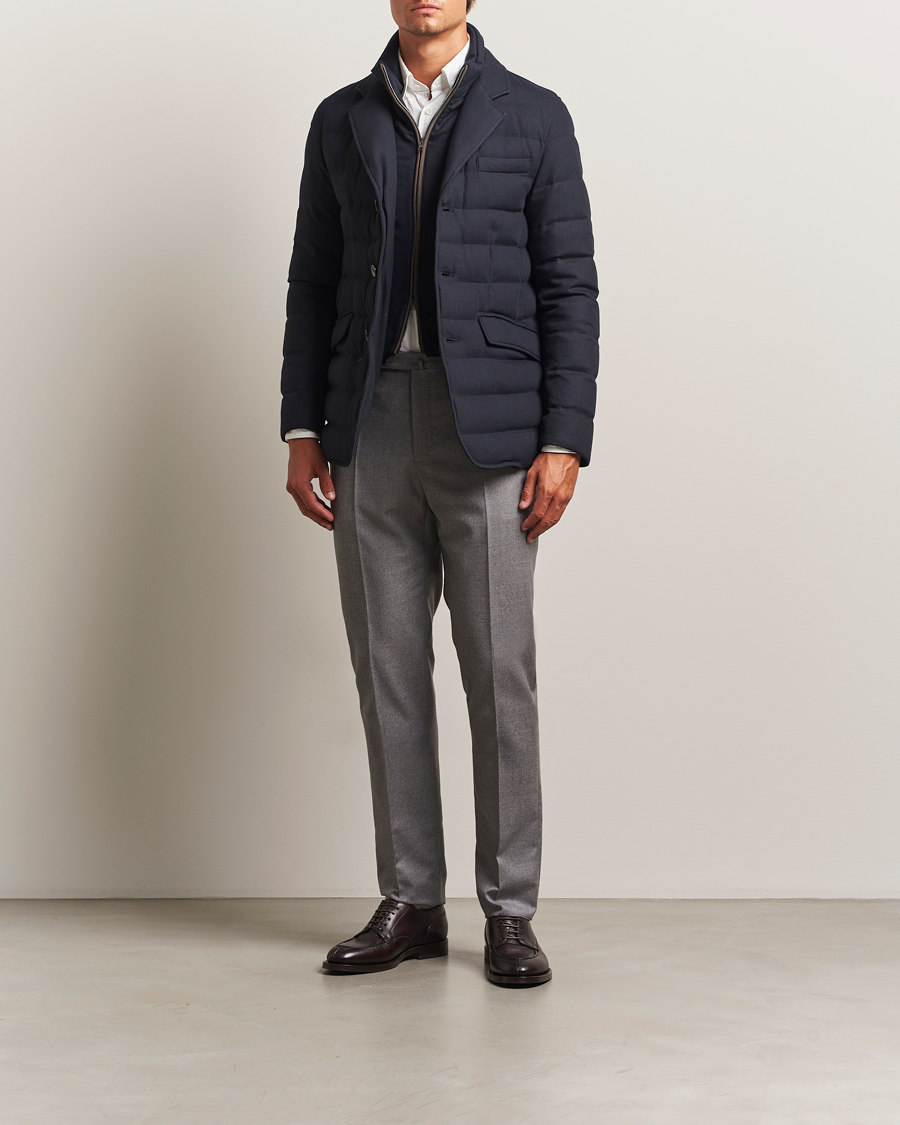Herr | Jackor | Herno | Flannel Down Blazer Navy