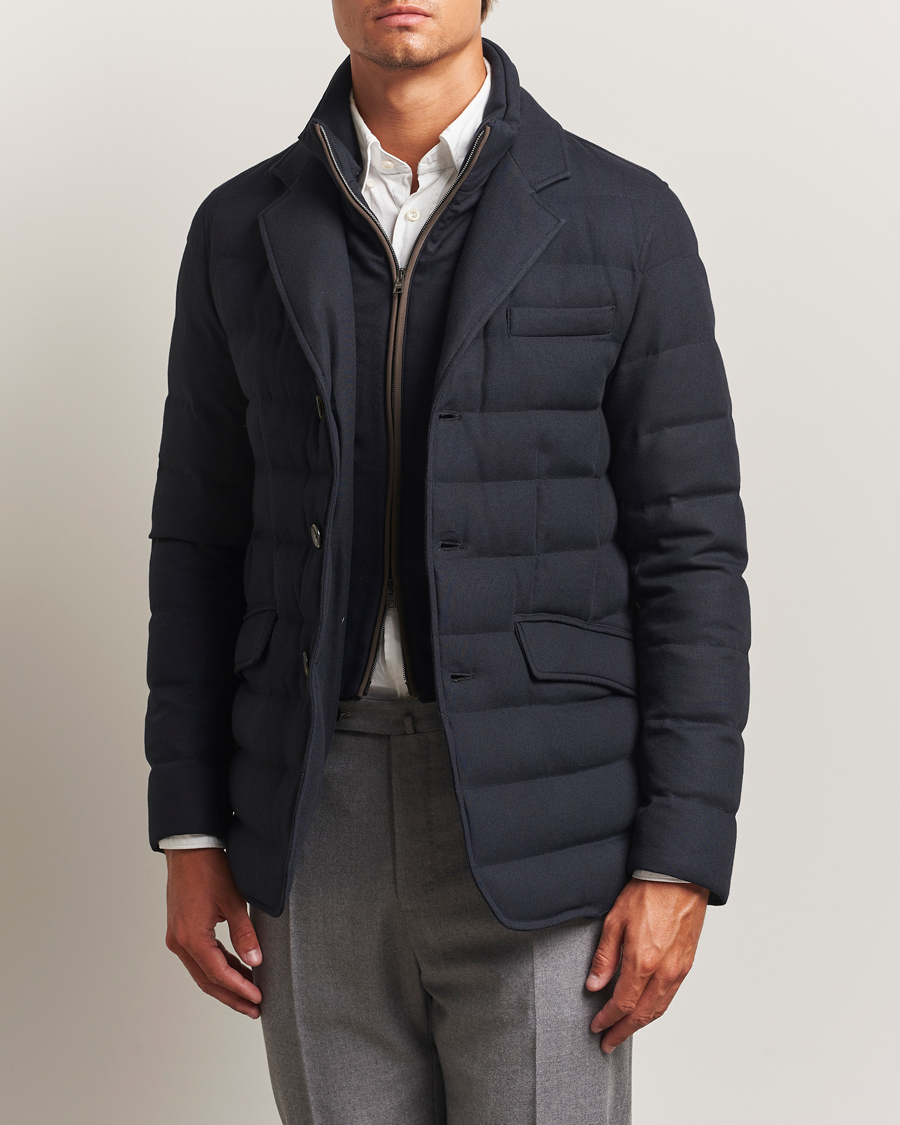 Herr | Jackor | Herno | Flannel Down Blazer Navy