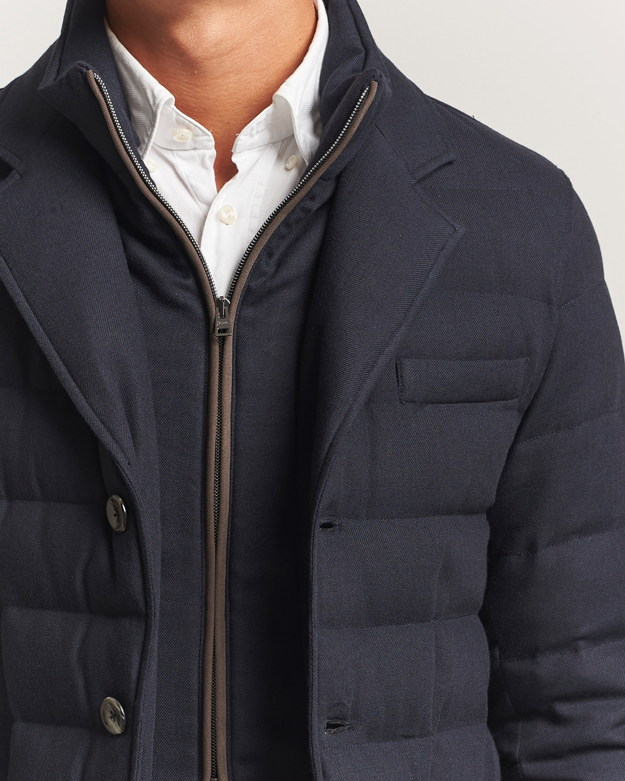 Herr | Jackor | Herno | Flannel Down Blazer Navy