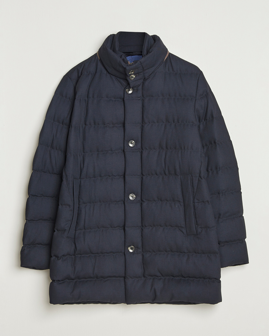 Herr | Jackor | Herno | Flannel Down Coat Navy