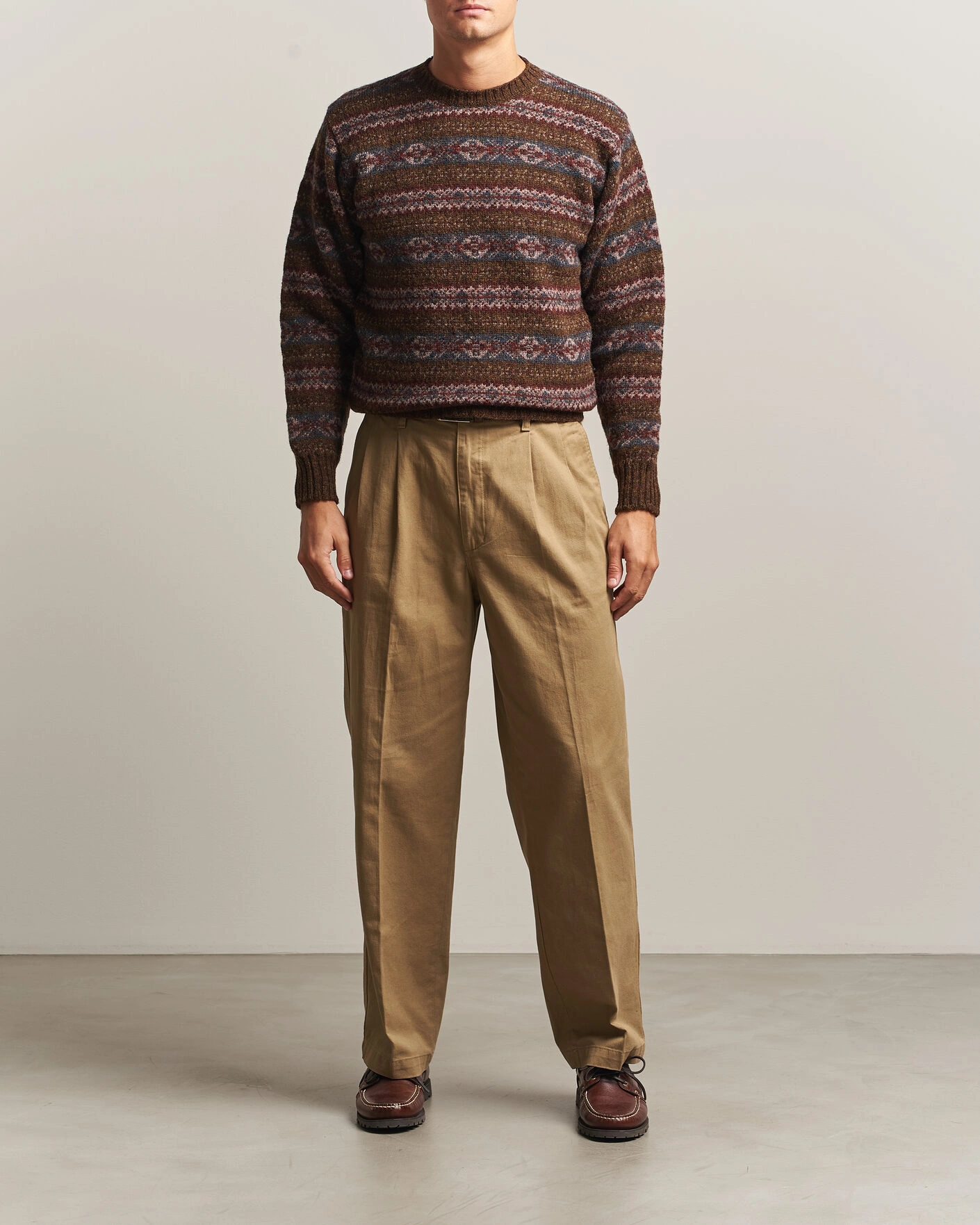 Herr | Tröjor | Jamieson's of Shetland | Jamiesons Of Shetland All Over Fair Isle Pullover Crew Neck Moss Green
