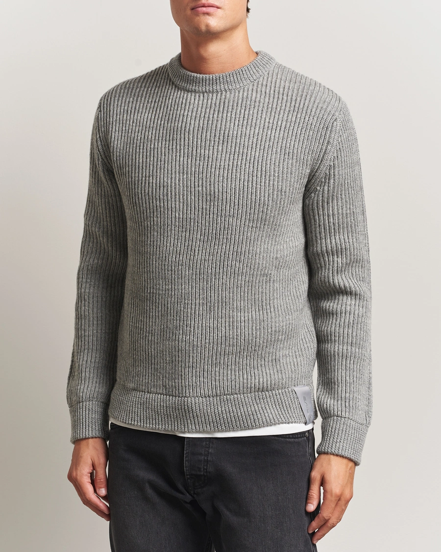 Herr | Tröjor | Sail Racing | Ridge Wool Heavy Knitted Crew Neck Grey Melange