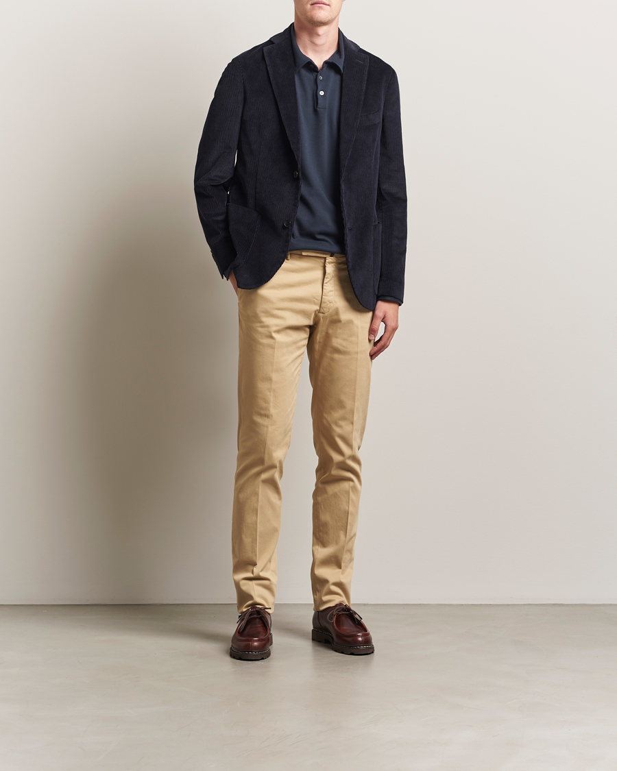 Herr | Byxor | Incotex | Slim Fit Cotton Stretch Chinos Beige