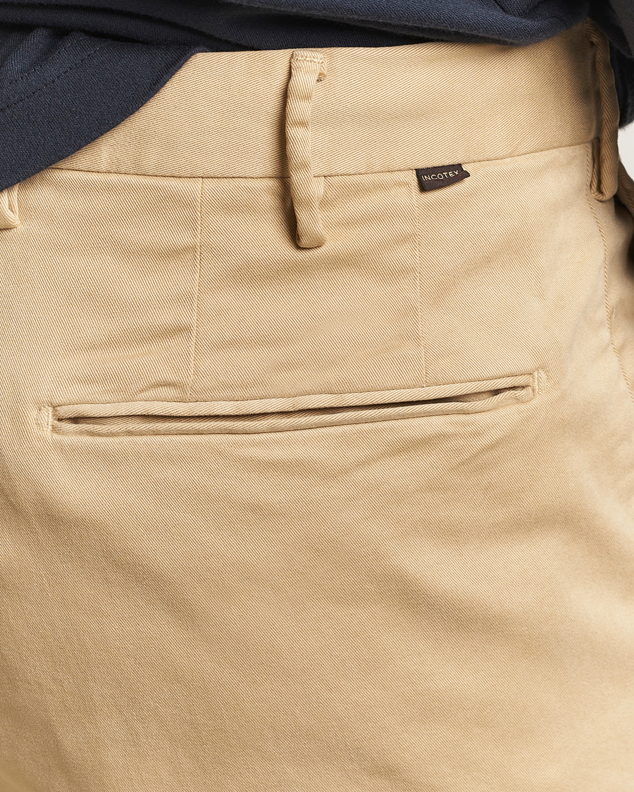 Herr | Byxor | Incotex | Slim Fit Cotton Stretch Chinos Beige