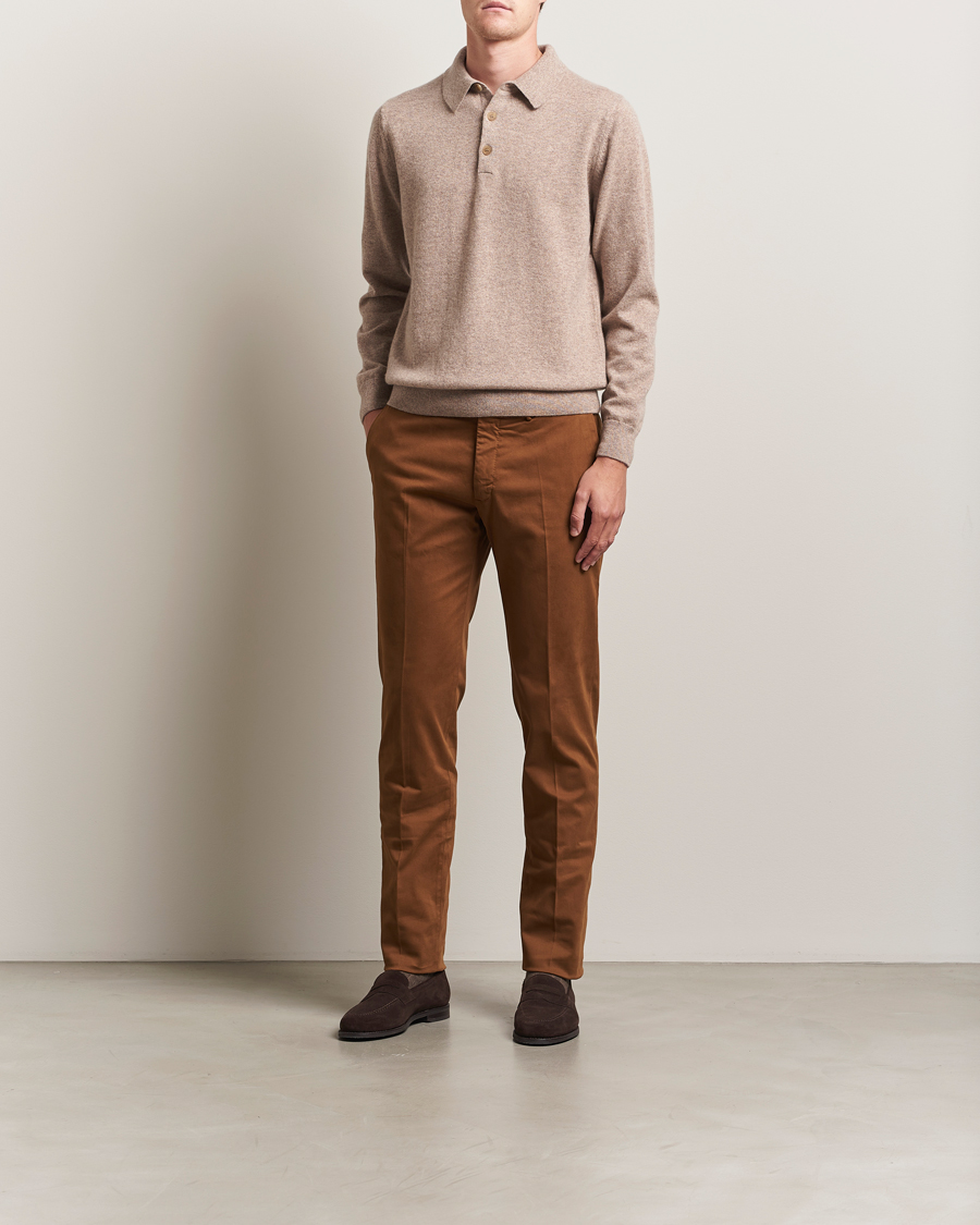 Herr | Byxor | Incotex | Slim Fit Cotton Stretch Chinos Brown