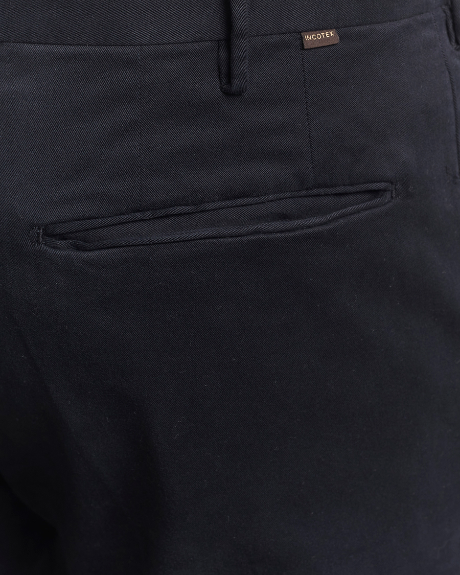 Herr | Byxor | Incotex | Slim Fit Cotton Stretch Chinos Navy