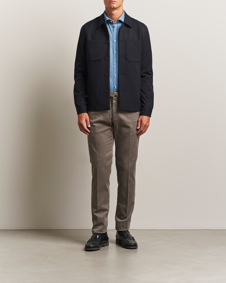 Herr | Byxor | Incotex | Slim Fit Cotton Stretch Chinos Grey