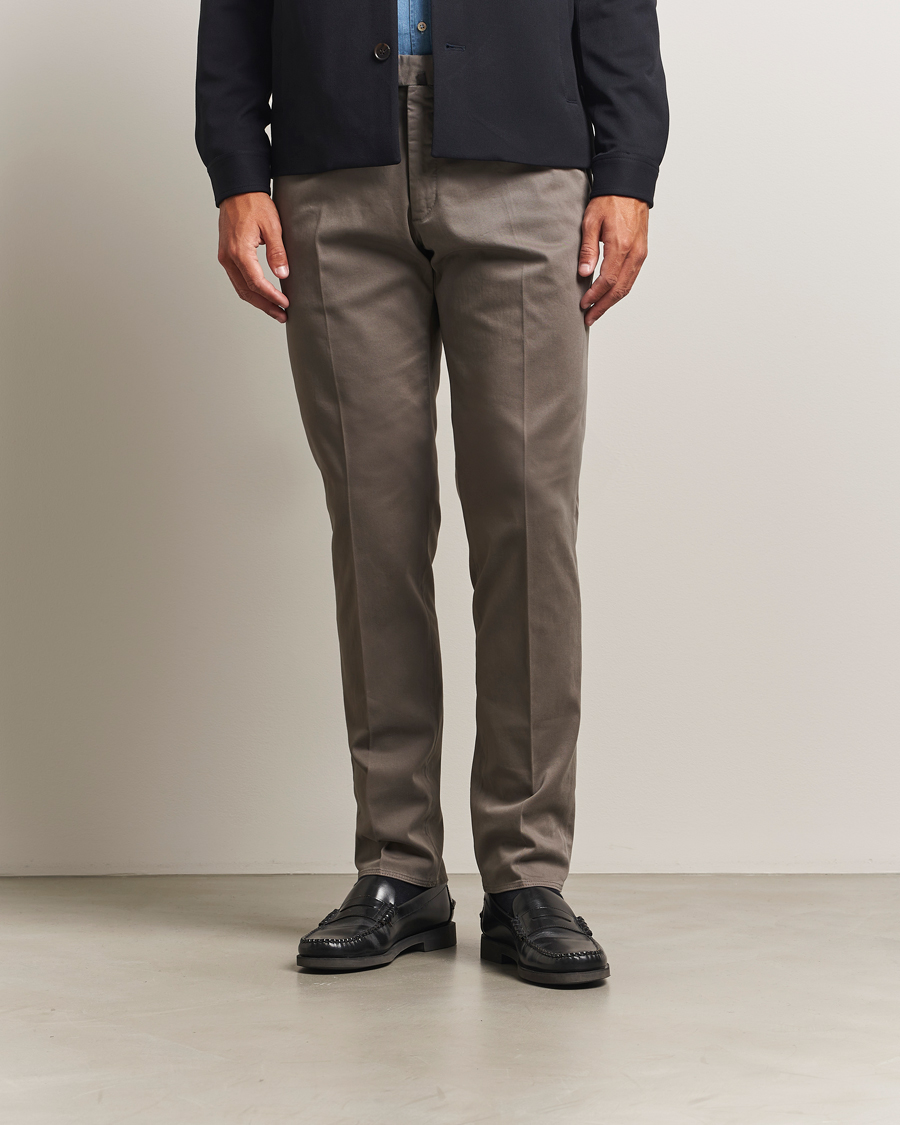 Herr | Byxor | Incotex | Slim Fit Cotton Stretch Chinos Grey