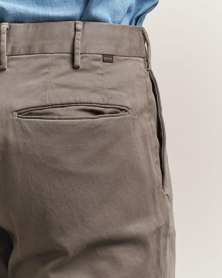 Herr | Byxor | Incotex | Slim Fit Cotton Stretch Chinos Grey