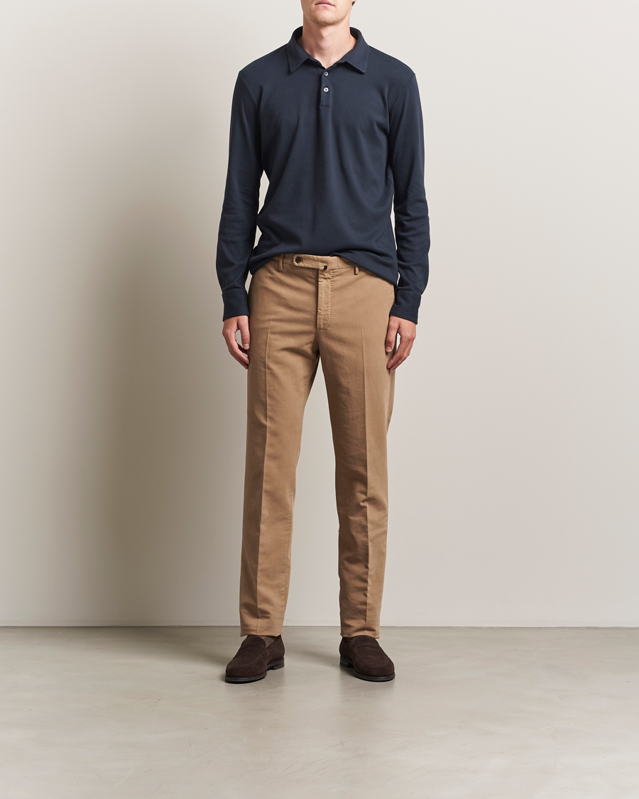 Herr | Byxor | Incotex | Regular Fit Cotton Stretch Chinos Beige