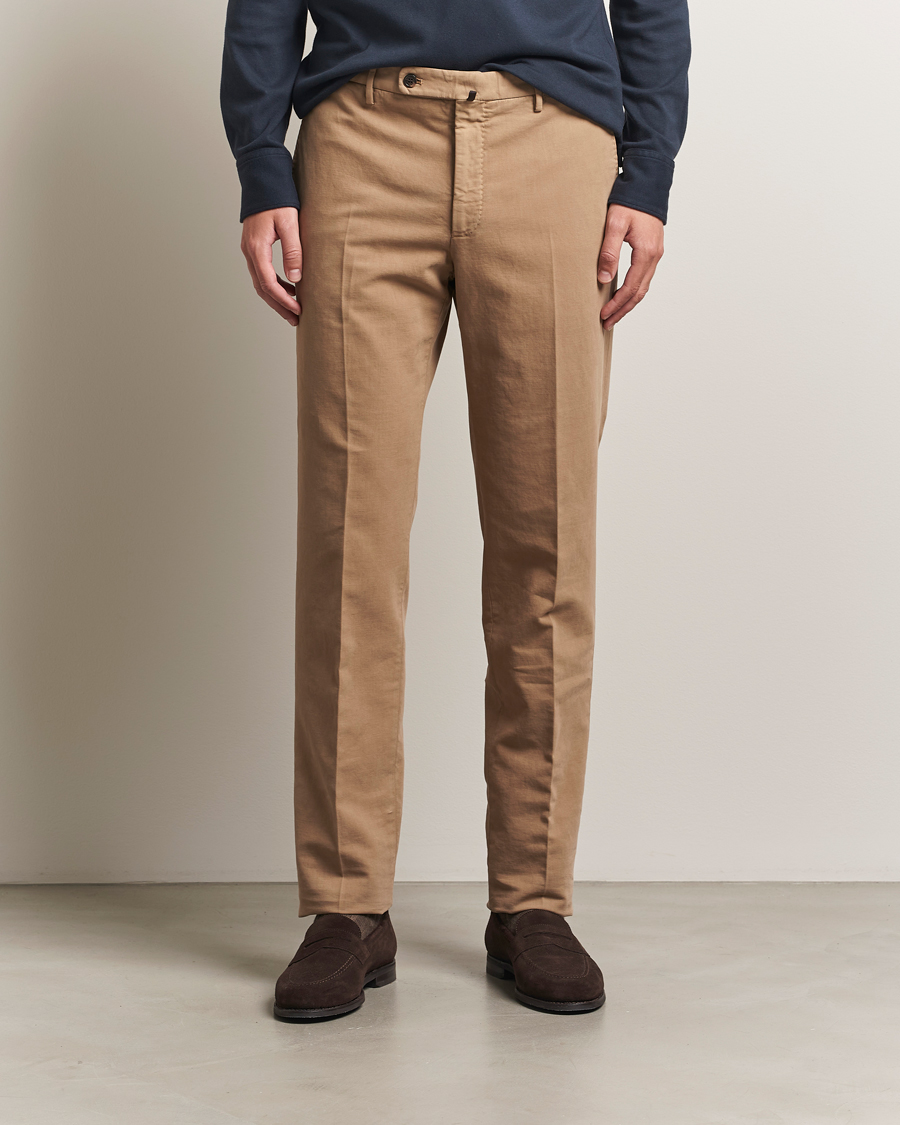 Herr | Byxor | Incotex | Regular Fit Cotton Stretch Chinos Beige
