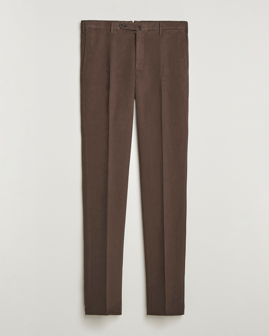 Herr | Byxor | Incotex | Regular Fit Cotton Stretch Chinos Dark Brown
