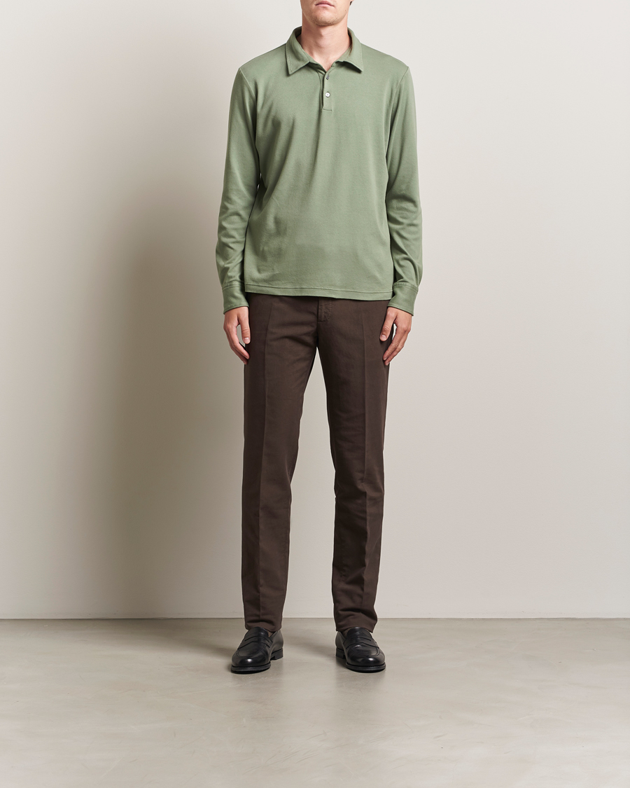 Herr | Byxor | Incotex | Regular Fit Cotton Stretch Chinos Dark Brown