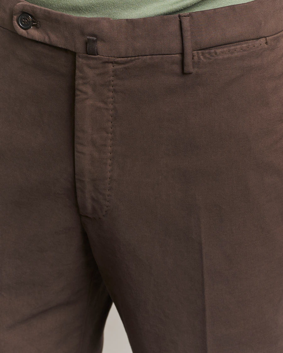 Herr | Byxor | Incotex | Regular Fit Cotton Stretch Chinos Dark Brown