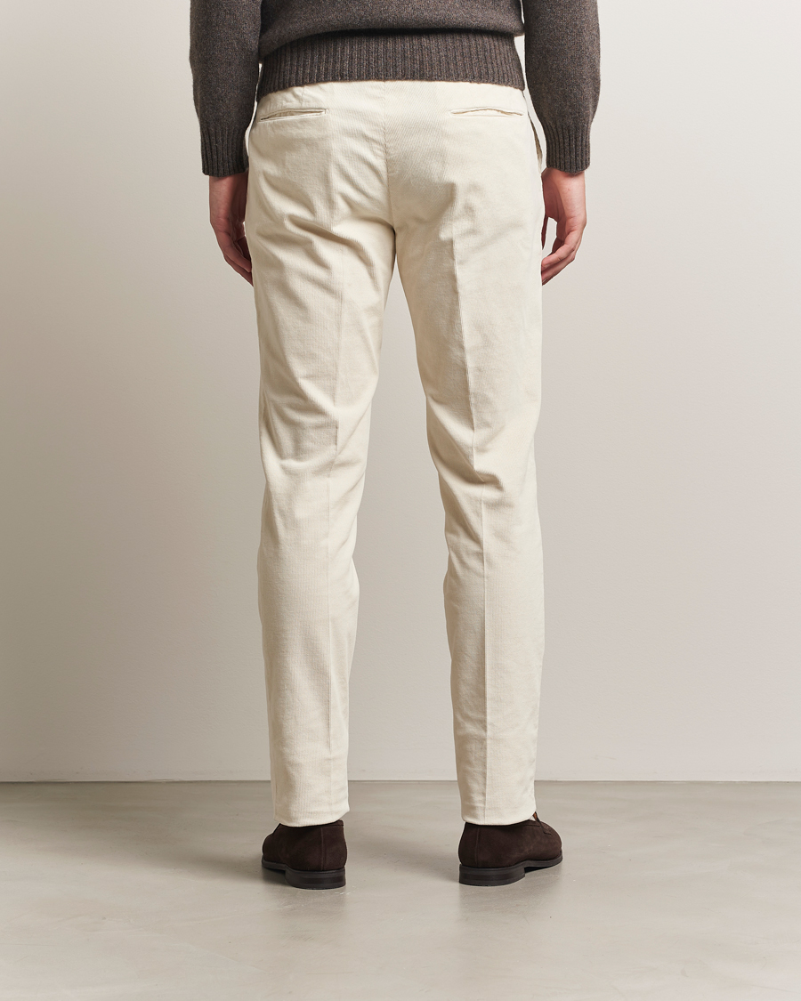 Herr | Byxor | Incotex | Slim Fit Baby Corduroy Trousers Off White