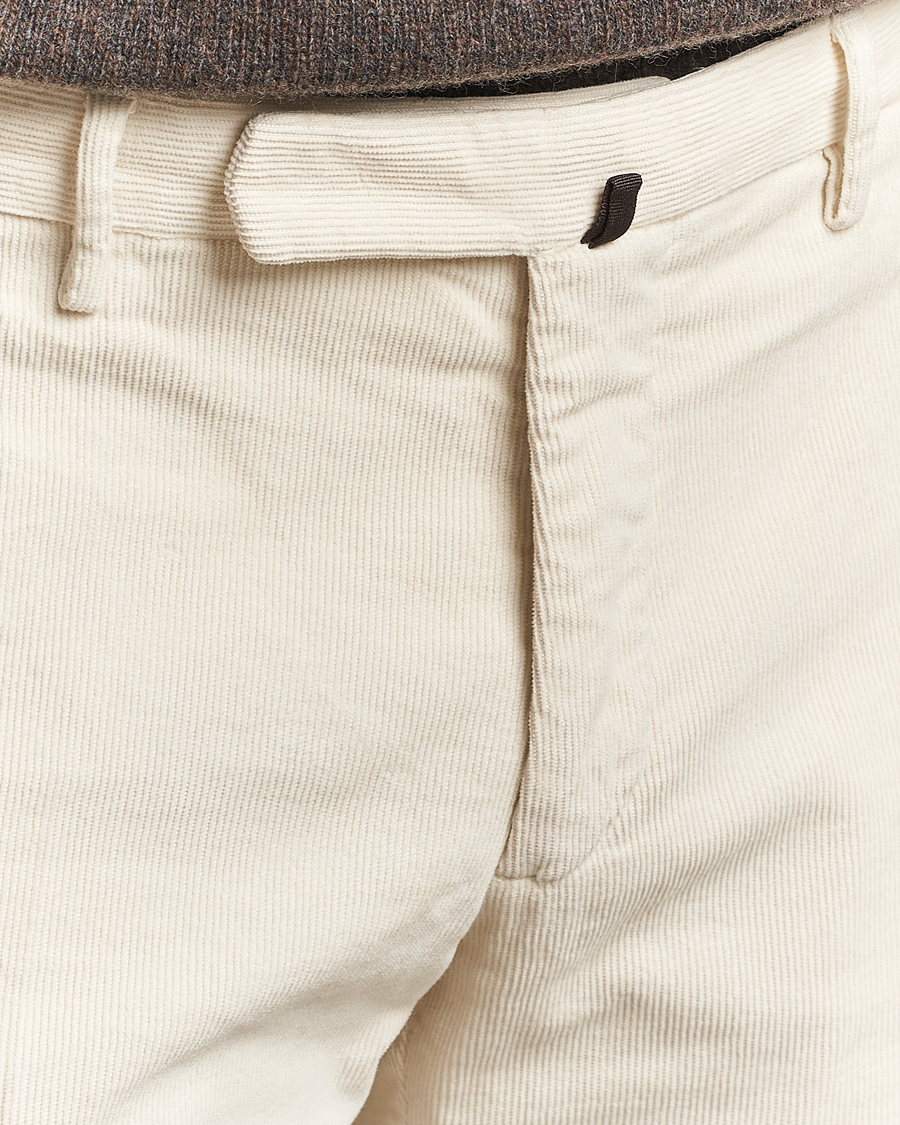 Herr | Byxor | Incotex | Slim Fit Baby Corduroy Trousers Off White