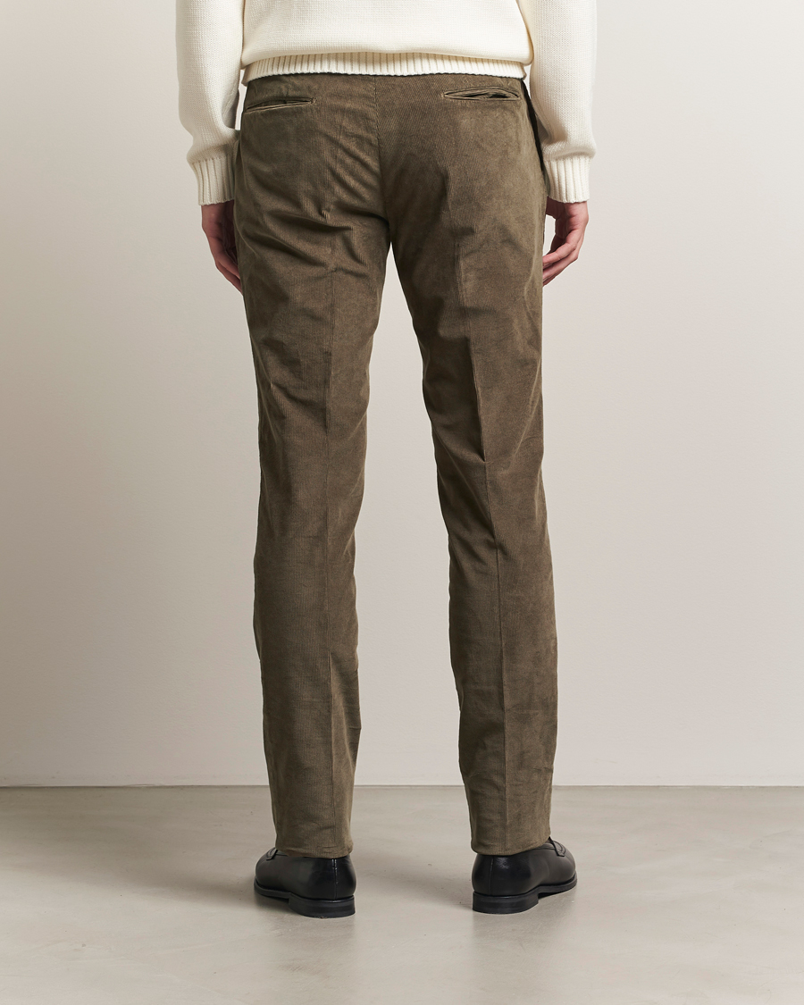 Herr | Byxor | Incotex | Slim Fit Baby Corduroy Trousers Taupe