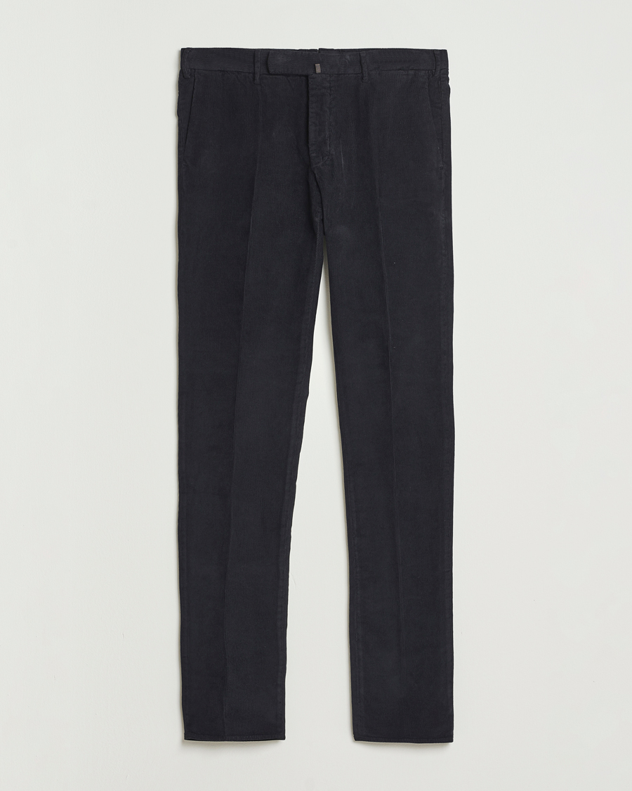 Herr | Byxor | Incotex | Slim Fit Baby Corduroy Trousers Navy