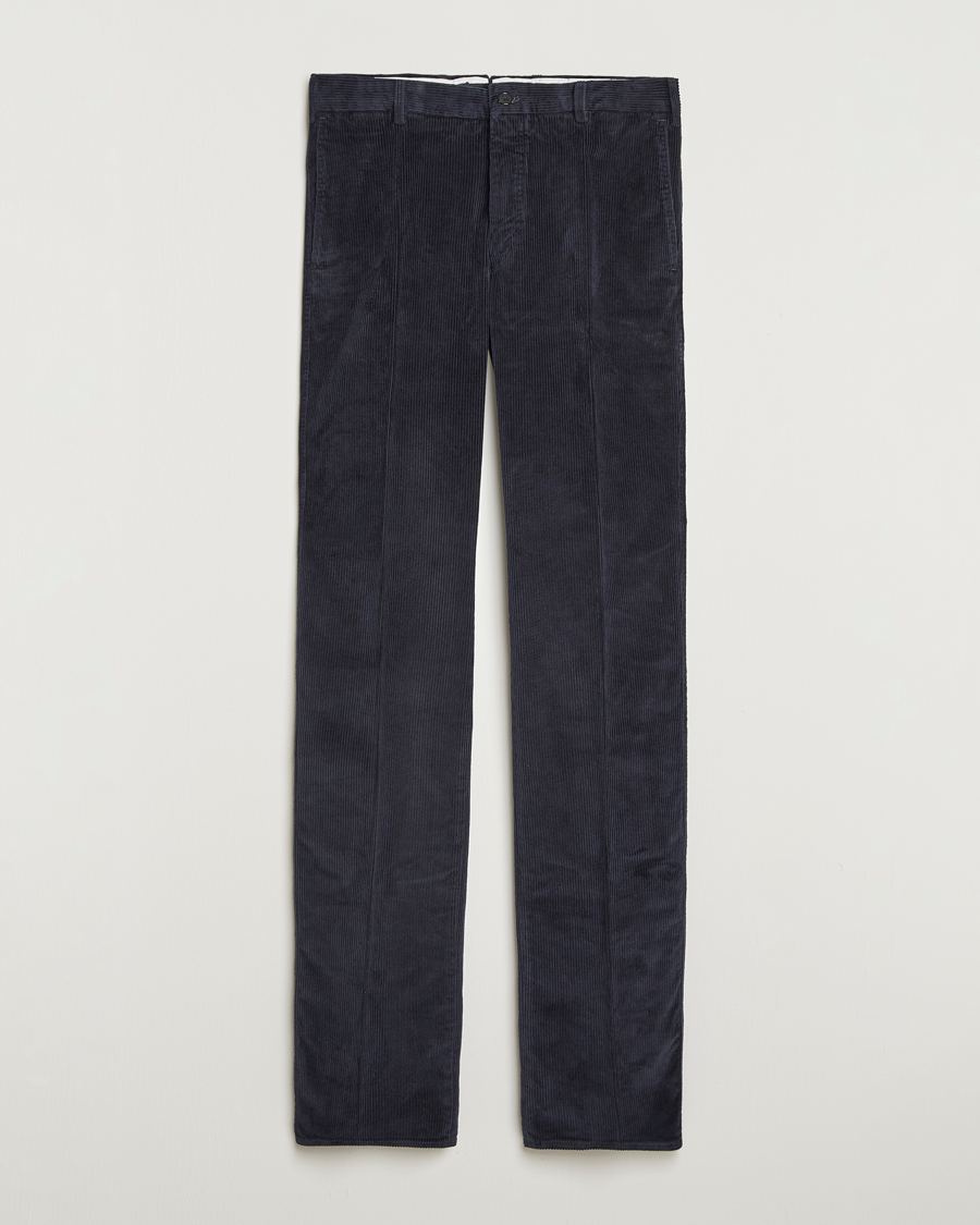 Herr | Byxor | Incotex | Regular Fit British Corduroy Trousers Navy