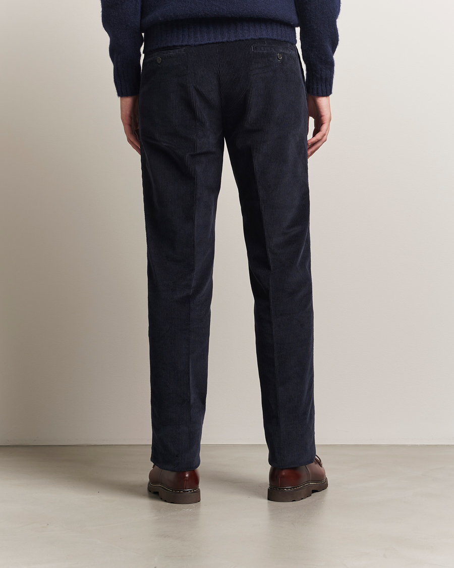 Herr | Byxor | Incotex | Regular Fit British Corduroy Trousers Navy