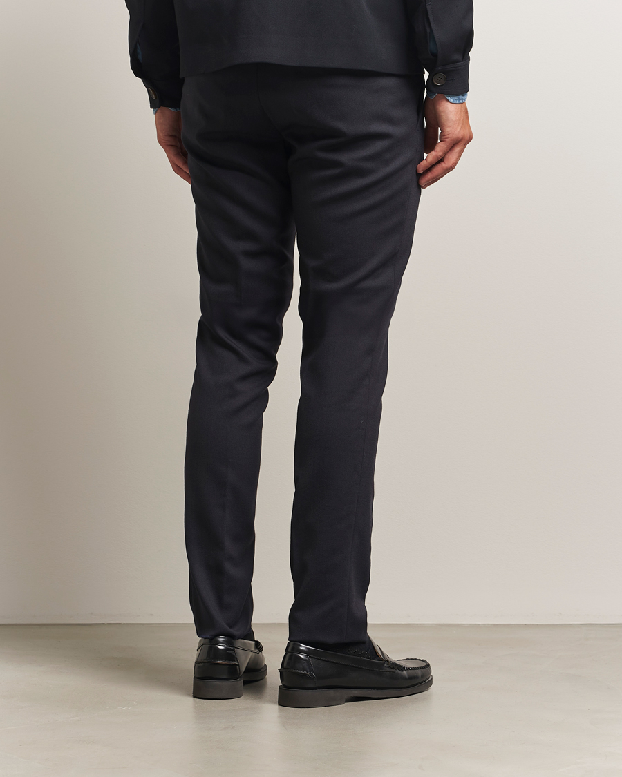 Herr | Byxor | Incotex | Slim Fit Washable Flannel Trousers Grey Melange