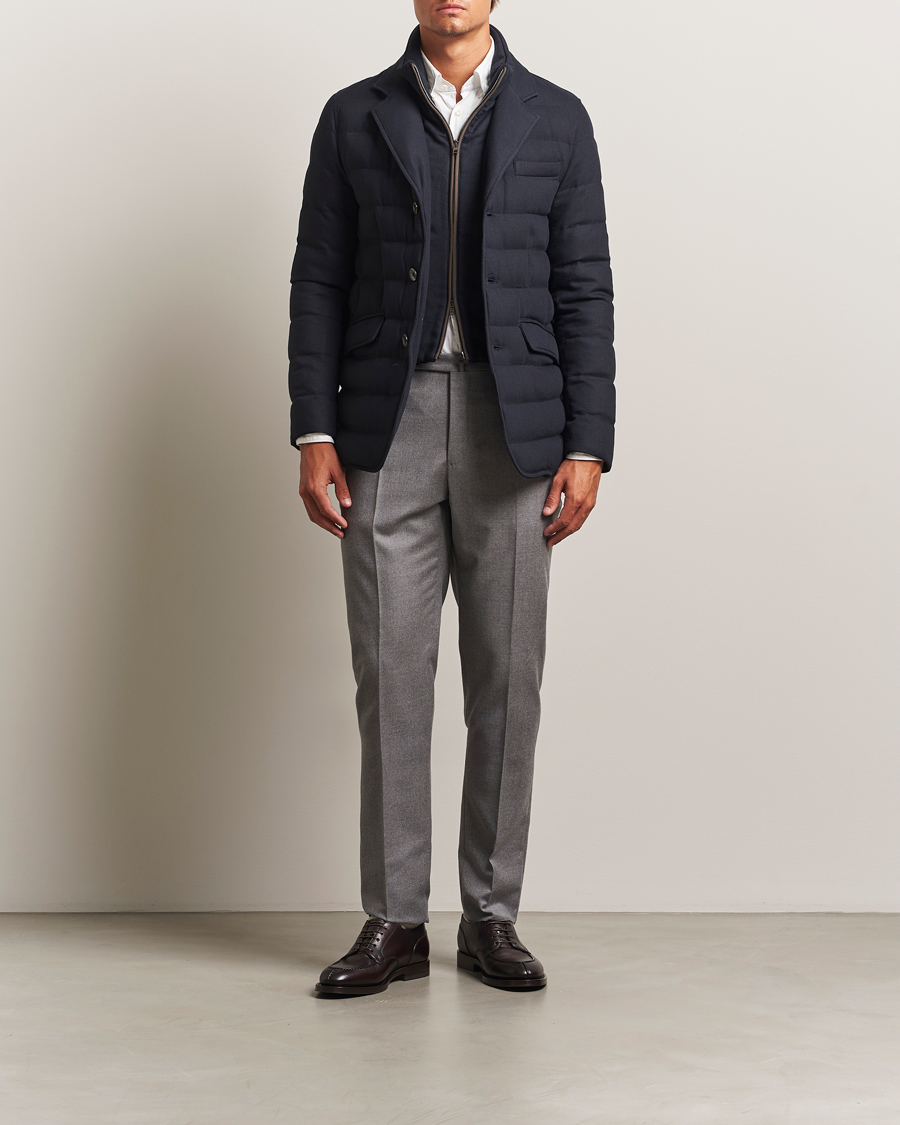 Herr | Byxor | Incotex | Regular Fit Worsted Flannel Trousers Light Grey