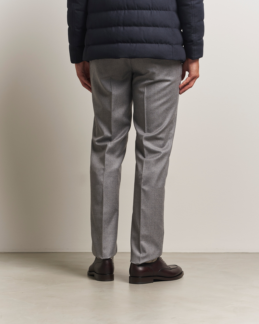 Herr | Byxor | Incotex | Regular Fit Worsted Flannel Trousers Light Grey