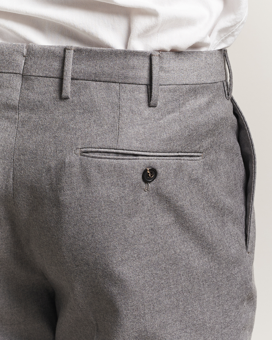 Herr | Byxor | Incotex | Regular Fit Worsted Flannel Trousers Light Grey