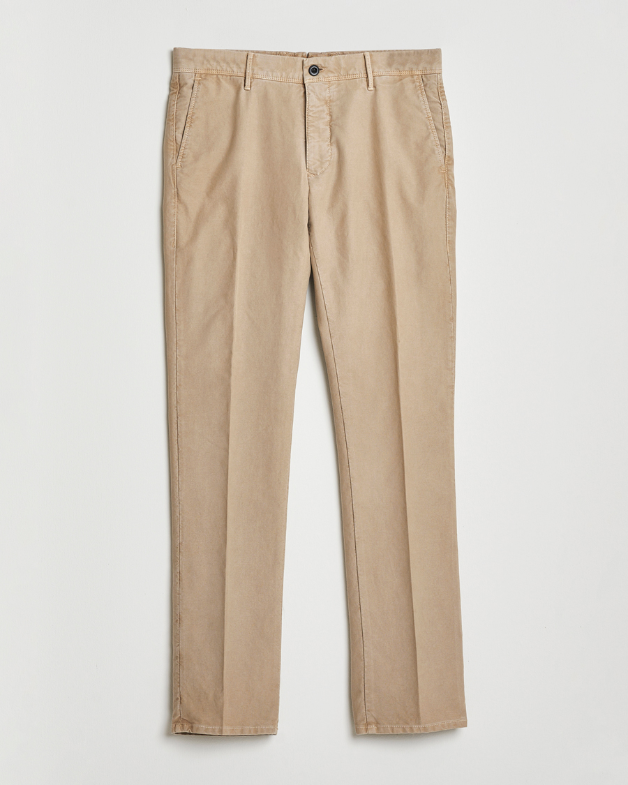 Herr | Byxor | Incotex | Slim Fit Garment Dyed Slacks Beige
