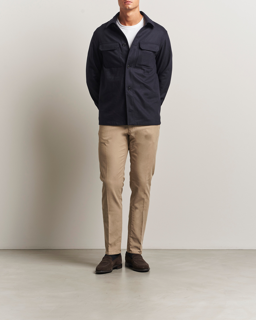 Herr | Byxor | Incotex | Slim Fit Garment Dyed Slacks Beige