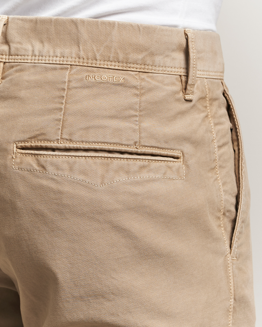 Herr | Byxor | Incotex | Slim Fit Garment Dyed Slacks Beige